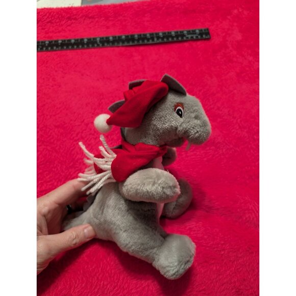 Mastercard MasterValues Dinosaur Plush Christmas Santa Hat Steven Smith Promo - Picture 1 of 8